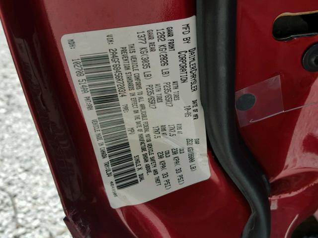 2A4GF68456R720314 - 2006 CHRYSLER PACIFICA T RED photo 10