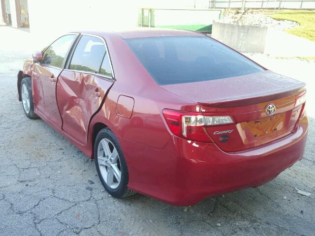 4T1BF1FK3EU786636 - 2014 TOYOTA CAMRY L RED photo 3