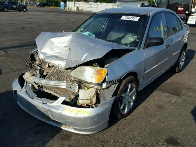 2HGES15571H617551 - 2001 HONDA CIVIC LX SILVER photo 2