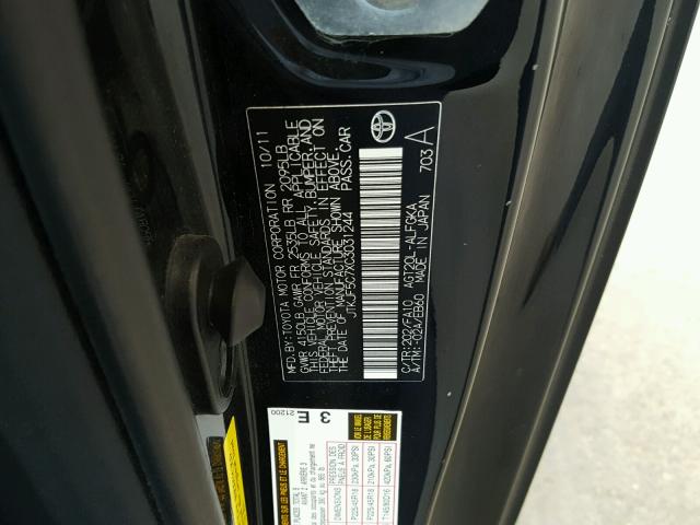 JTKJF5C7XC3031244 - 2012 TOYOTA SCION TC 黑色 照片 10