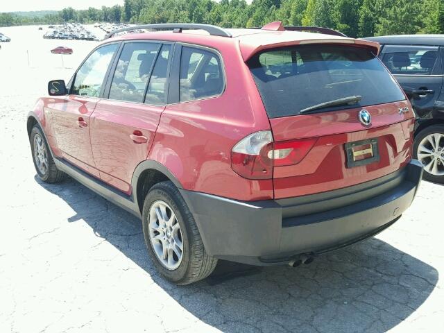 WBXPA73454WB25071 - 2004 BMW X3 2.5I RED photo 3