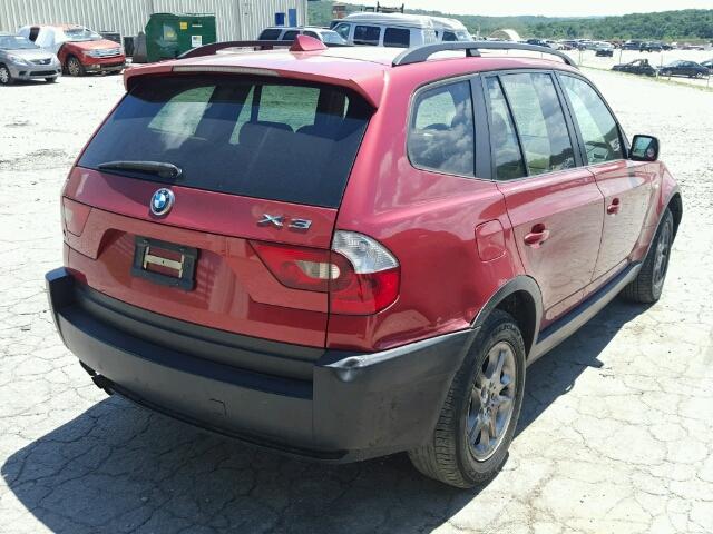 WBXPA73454WB25071 - 2004 BMW X3 2.5I RED photo 4