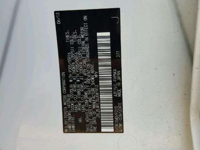 JTLZE4FE7DJ041913 - 2013 TOYOTA SCION XB Blanco foto 10