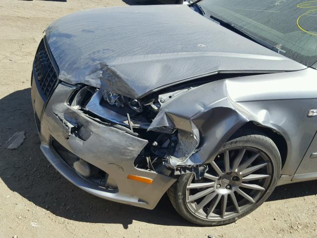 WAUSF78E27A133893 - 2007 AUDI A4 S-LINE GRAY photo 9