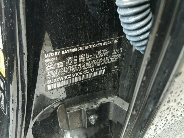 5UXXW3C55G0R20303 - 2016 BMW X4 XDRIVE2 Սև լուսանկար 10
