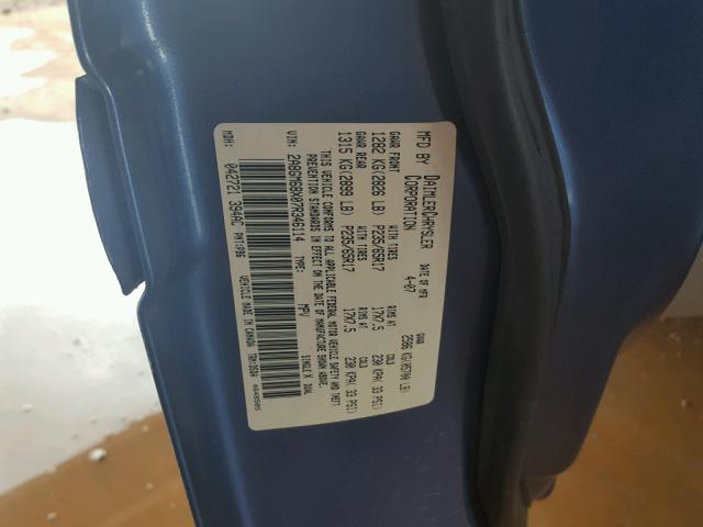 2A8GM68X07R346114 - 2007 CHRYSLER PACIFICA T BLUE photo 10