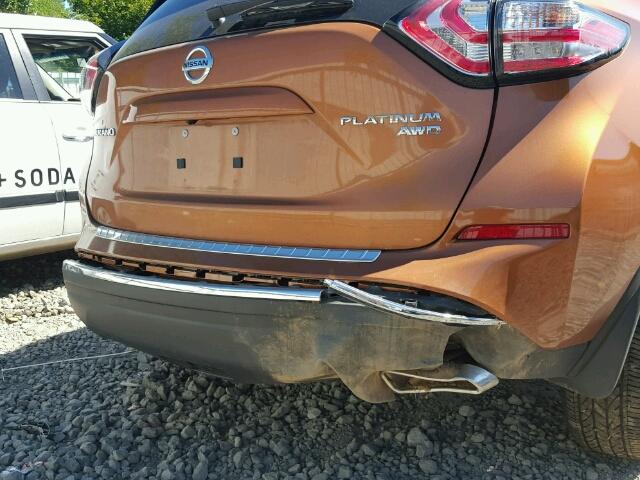 5N1AZ2MH4HN109688 - 2017 NISSAN MURANO S ORANGE photo 10