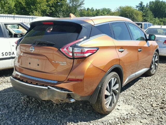 5N1AZ2MH4HN109688 - 2017 NISSAN MURANO S ORANGE photo 4