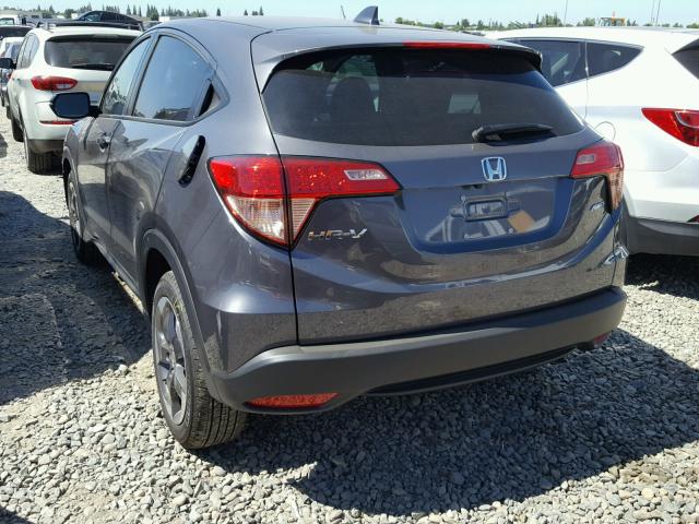 3CZRU6H59JG716515 - 2018 HONDA HR-V EX GRAY photo 3