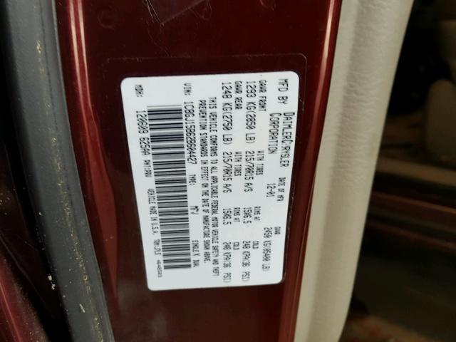 1C8GJ15B62B604427 - 2002 CHRYSLER VOYAGER EC ბურგუნდია ფოტო 10