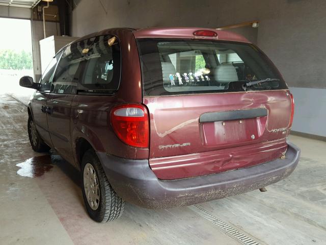 1C8GJ15B62B604427 - 2002 CHRYSLER VOYAGER EC BURGUNDY photo 3