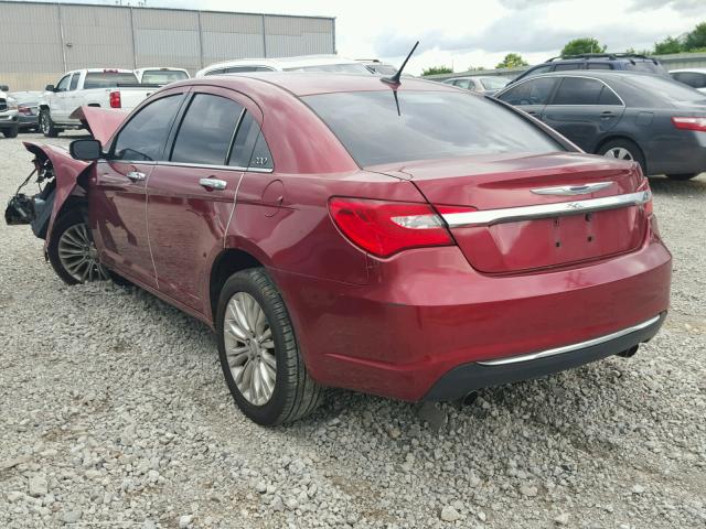 1C3BC2FG7BN571883 - 2011 CHRYSLER 200 LIMITE MAROON photo 3