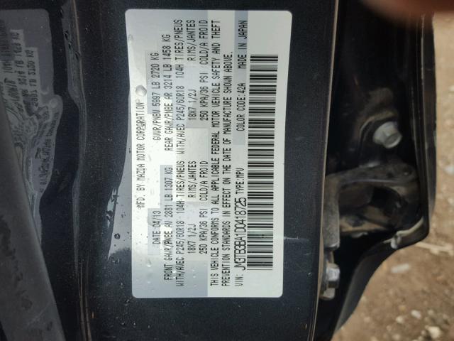 JM3TB3BA1D0418725 - 2013 MAZDA CX-9 SPORT GRAY photo 10