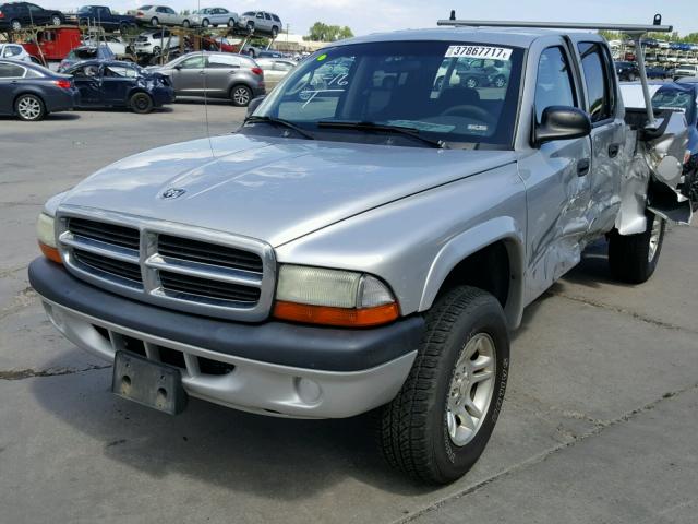 1D7HG38N24S525657 - 2004 DODGE DAKOTA QUA SILVER photo 2