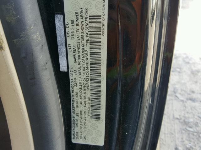 3VWRR31C66M424552 - 2006 VOLKSWAGEN NEW BEETLE 黑色 照片 10