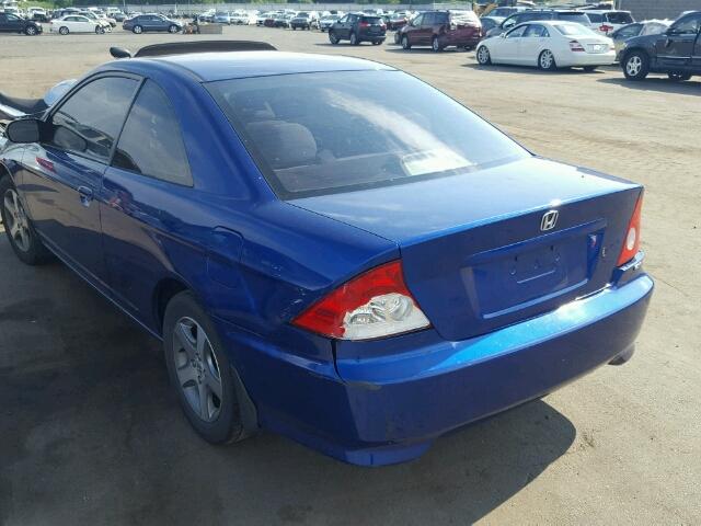 1HGEM22924L001433 - 2004 HONDA CIVIC EX BLUE photo 3