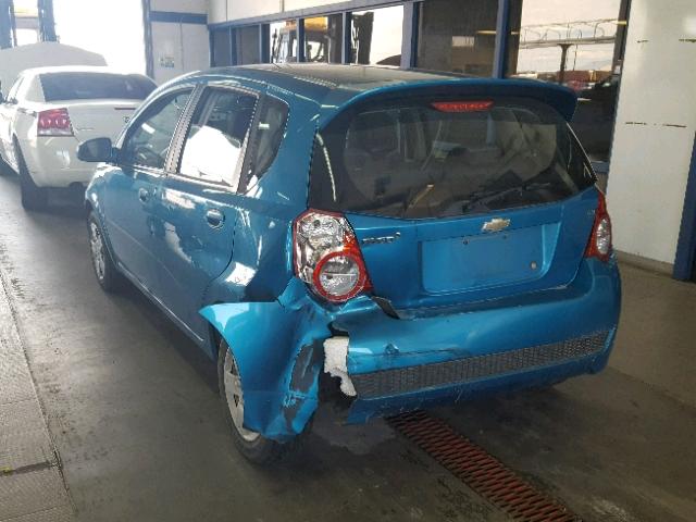 KL1TD66E79B614480 - 2009 CHEVROLET AVEO LS BLUE photo 3