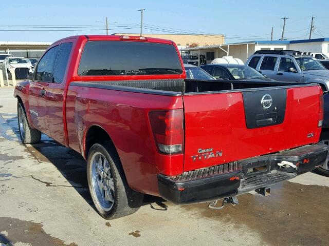 1N6BA06A28N310569 - 2008 NISSAN TITAN XE RED photo 3