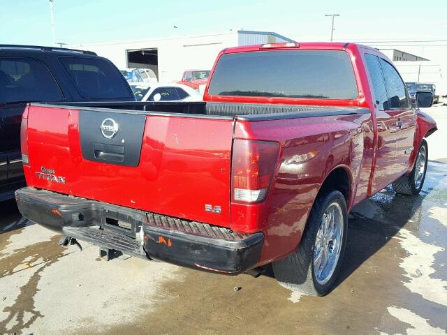 1N6BA06A28N310569 - 2008 NISSAN TITAN XE RED photo 4