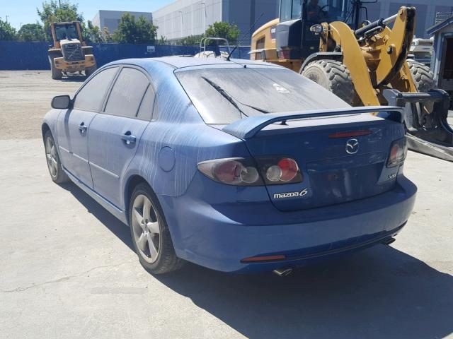 1YVHP84D165M43287 - 2006 MAZDA 6 S BLUE photo 3