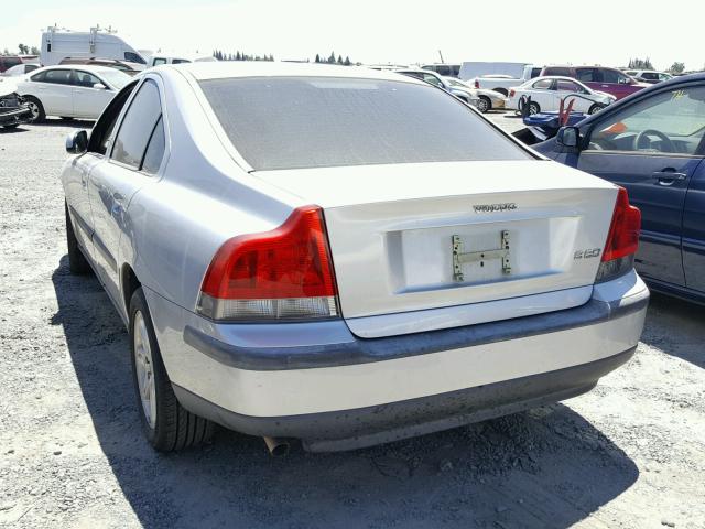 YV1RS61R912066368 - 2001 VOLVO S60 SILVER photo 3