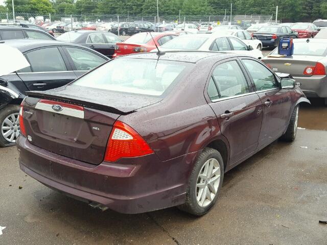 3FAHP0JA9CR386918 - 2012 FORD FUSION BURGUNDY photo 4