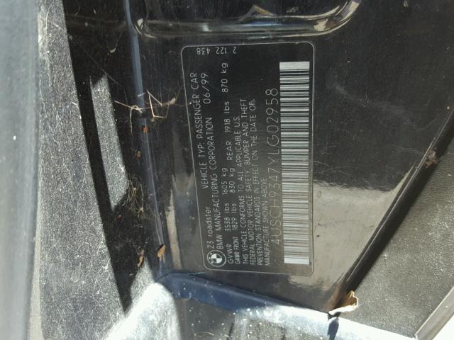 4USCH9347YLG02958 - 2000 BMW Z3 2.3 BLACK photo 10