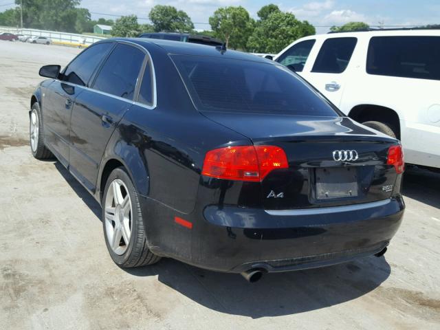 WAUDF78E48A001504 - 2008 AUDI A4 2.0T QU BLACK photo 3