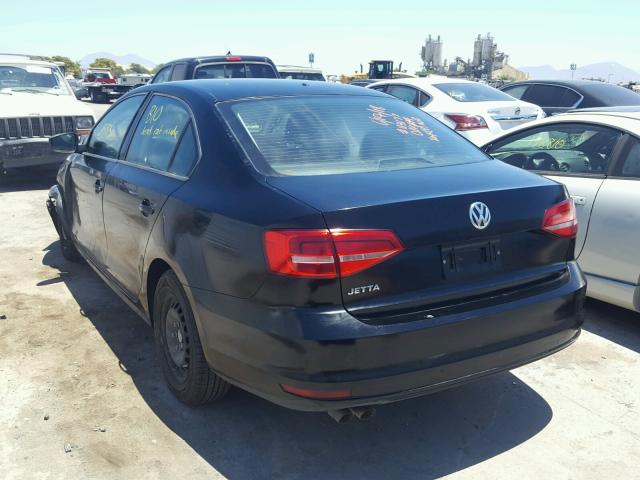 3VW2K7AJXFM256104 - 2015 VOLKSWAGEN JETTA BASE შავი ფოტო 3