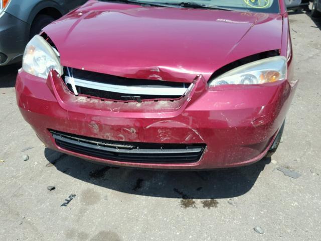 1G1ZS58FX7F250109 - 2007 CHEVROLET MALIBU LS წითელი ფოტო 9