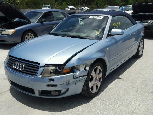 WAUAC48H43K033120 - 2003 AUDI A4 1.8 CAB BLUE photo 2