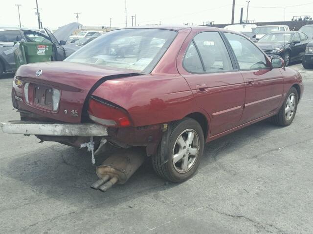 3N1AB51A63L732193 - 2003 NISSAN SENTRA SE- BURGUNDY photo 4