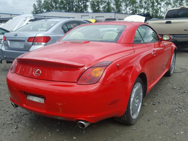 JTHFN48Y220031524 - 2002 LEXUS SC 430 RED photo 4