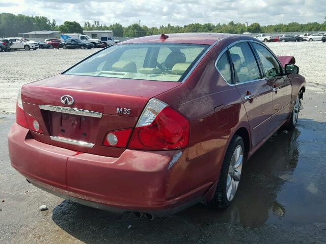 JNKAY01E37M300432 - 2007 INFINITI M35 BASE MAROON photo 4