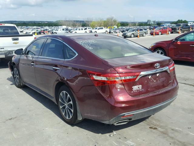 4T1BK1EB3JU273880 - 2018 TOYOTA AVALON XLE BURGUNDY photo 3