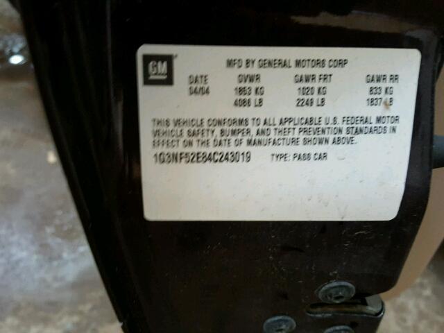 1G3NF52E84C243019 - 2004 OLDSMOBILE ALERO GLS 紫色 照片 10