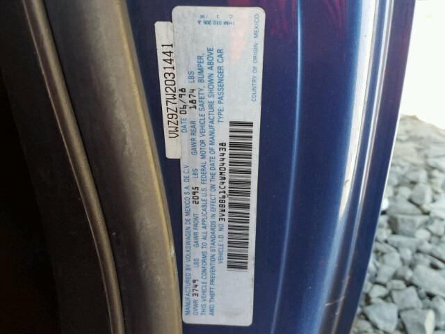 3VWBB61C4WM044438 - 1998 VOLKSWAGEN NEW BEETLE 蓝色 照片 10