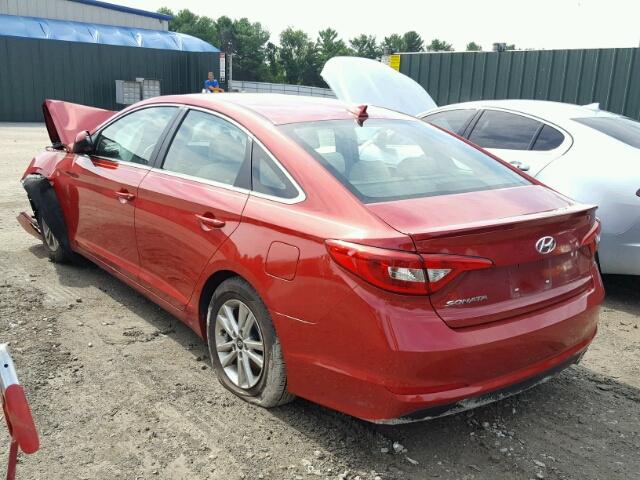 5NPE24AF0HH511748 - 2017 HYUNDAI SONATA SE RED photo 3