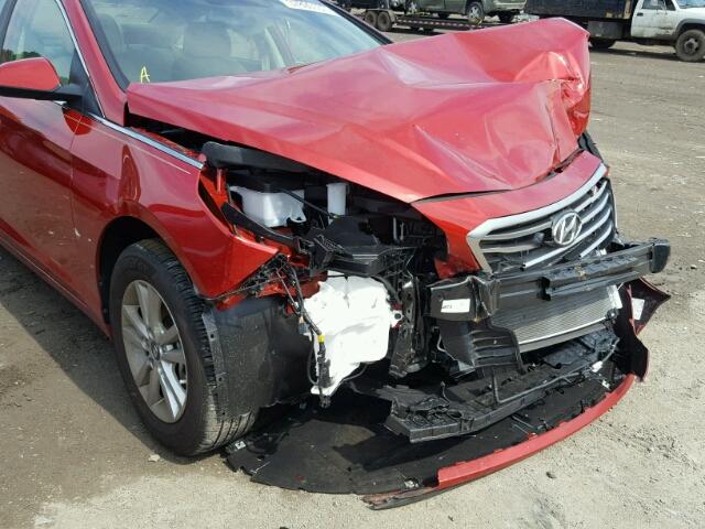 5NPE24AF0HH511748 - 2017 HYUNDAI SONATA SE RED photo 9