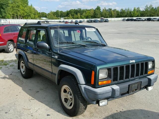 1J4FF28S8YL148704 - 2000 JEEP CHEROKEE S GREEN photo 1