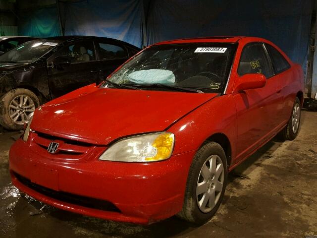 1HGEM22931L092790 - 2001 HONDA CIVIC EX RED photo 2