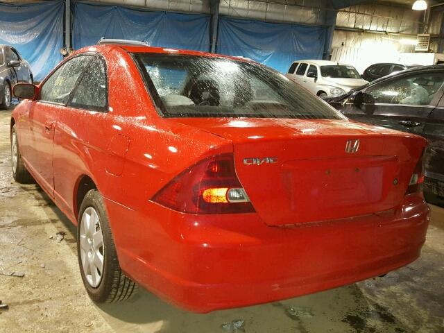 1HGEM22931L092790 - 2001 HONDA CIVIC EX RED photo 3