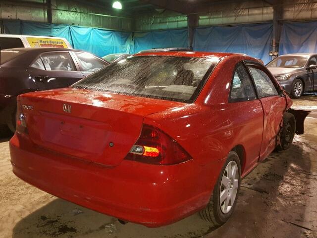 1HGEM22931L092790 - 2001 HONDA CIVIC EX RED photo 4