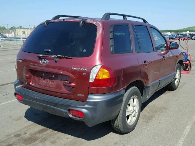 KM8SC73D83U526893 - 2003 HYUNDAI SANTA FE G RED photo 4