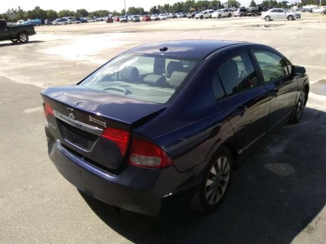 2HGFA16999H510991 - 2009 HONDA CIVIC EXL BLUE photo 4
