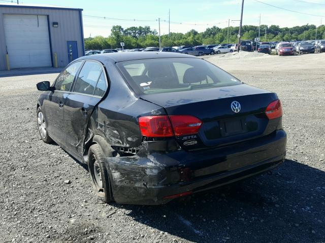 3VW2K7AJ8CM347447 - 2012 VOLKSWAGEN JETTA BASE Սև լուսանկար 3