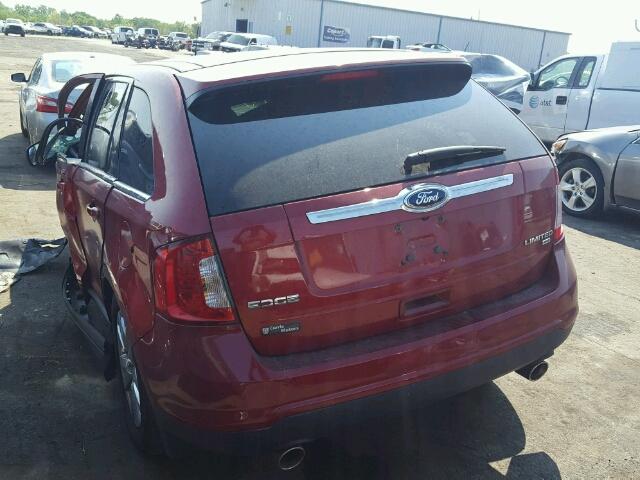 2FMDK4KCXEBB11229 - 2014 FORD EDGE LIMIT RED photo 3