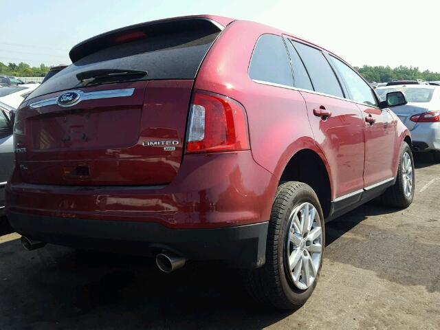 2FMDK4KCXEBB11229 - 2014 FORD EDGE LIMIT RED photo 4