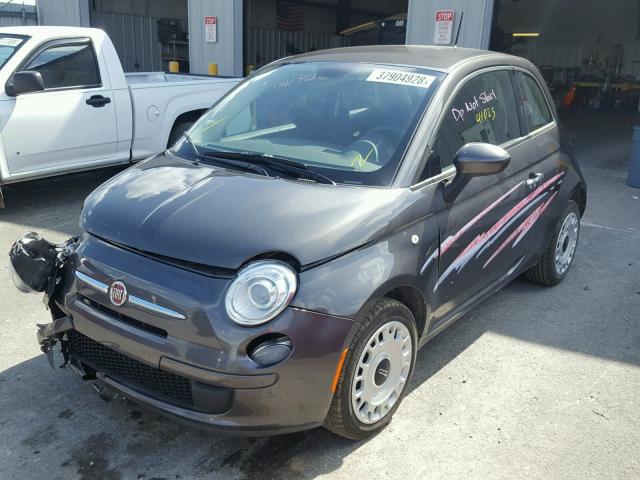 3C3CFFAR1FT598479 - 2015 FIAT 500 POP GRAY photo 2