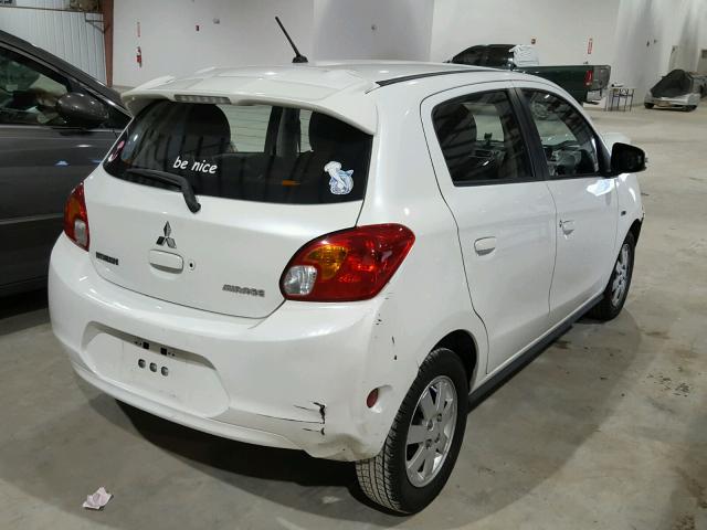 ML32A4HJ6FH033415 - 2015 MITSUBISHI MIRAGE ES WHITE photo 4